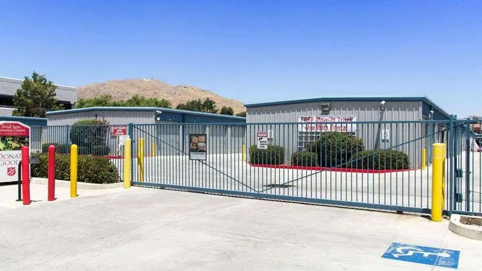 Gated entrance to outdoor storage units in a clean area